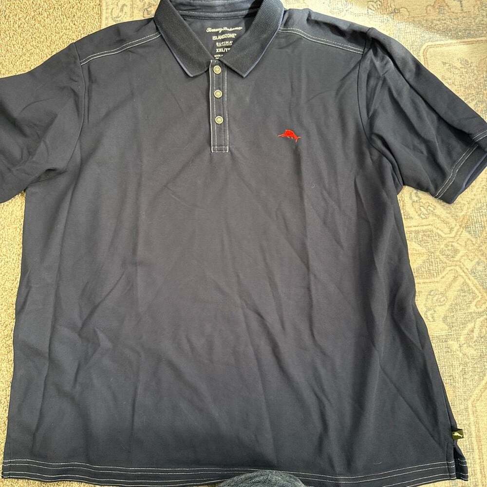Tommy Bahama IslandZone Supima Cotton Polo Shirt Navy Blue XXL